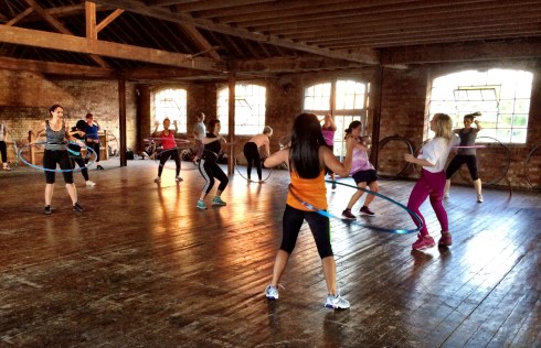 Hula hooping warm up