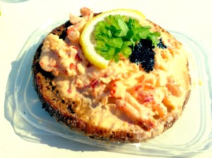 Crayfish open sandwhich