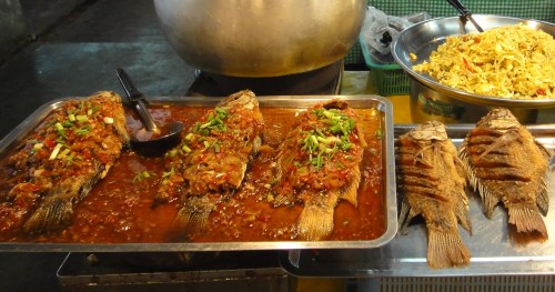 Whole fried fish in Chiang Mai