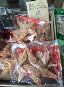 Starfish at the Tai Po Hui market in Hong Kong