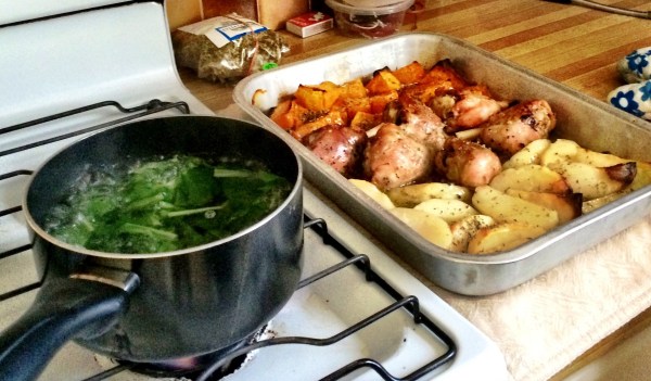 Picking and cooking Greek horta with yiayia